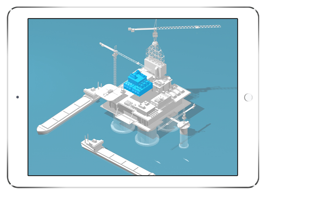 3D-модель добывающей морской платформы